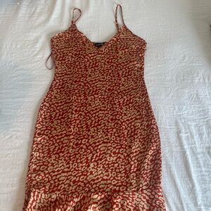 Silk high low cheetah dress